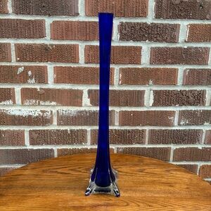Vintage Vase Cobalt Blue Glass Vases Retro Decor Home Decor Studio Art Glass